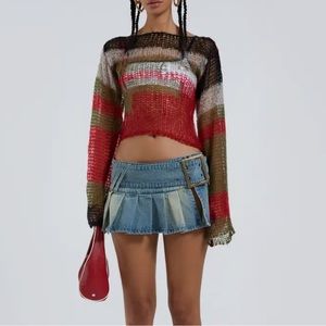 Jaded London Mercer Backless Shredded Knit